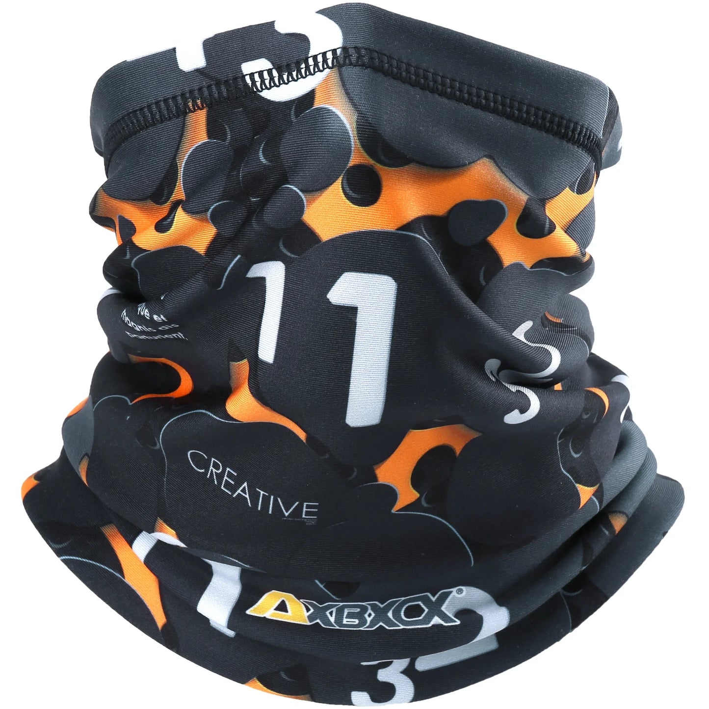 Neoprene sleeve with number 11 and skull design on a white background