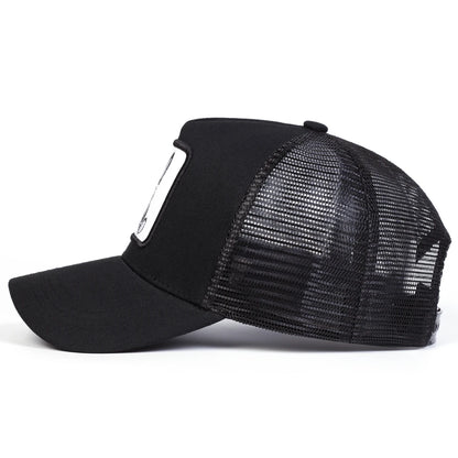 Rabbit Embroidery Baseball Cap - Mesh Trucker, Adjustable, Unisex