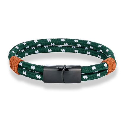 Fashion Nautical Bracelet  Woven Rope with Stainless Steel Accent