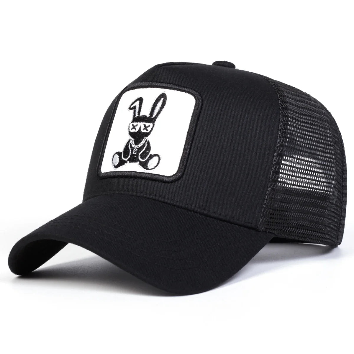Rabbit Embroidery Baseball Cap - Mesh Trucker, Adjustable, Unisex