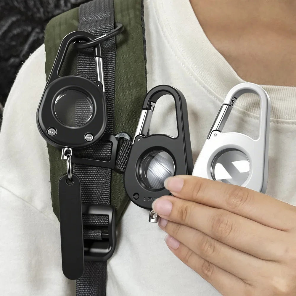 For AirTag Hardness Holder with Carabiner Anti-Scratch Shell Anti-Lost  Locator Case Keychain Ring for Apple Airtags Accessories deideas