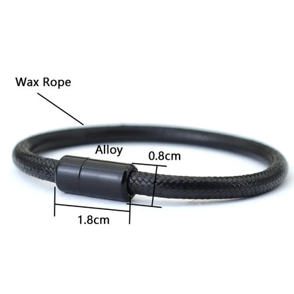 IronTide Leather and Rope Punk Bracelet with Magnetic Closure