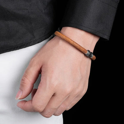 Refined Drive Minimalist Leather Bracelet for Him