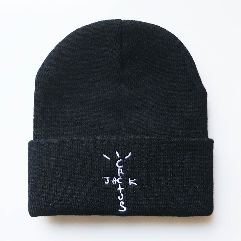 Cactus Embroidery Knit Beanie - Cotton, One Size
