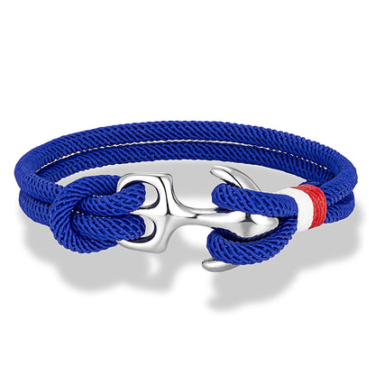 Nautical Survival Bracelet  Dual Rope with Stainless Steel Anchor