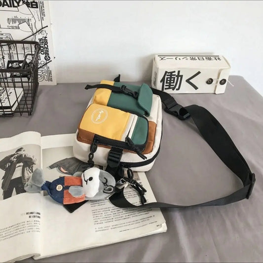 Nylon Chest Bag  Large Capacity Sports Shoulder Bag