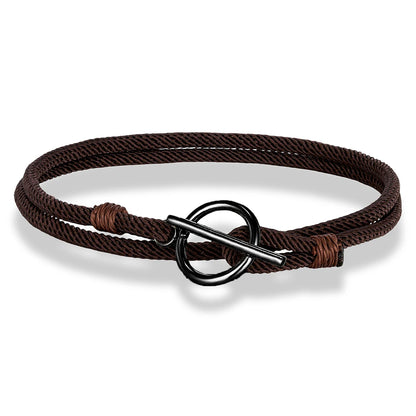 Stylish Rope Bracelet Nautical Design with Stainless Steel OT Buckle
