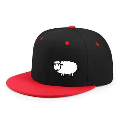 Sheep Pattern Baseball Cap - Adjustable Flat Brim Unisex Street Style Hat