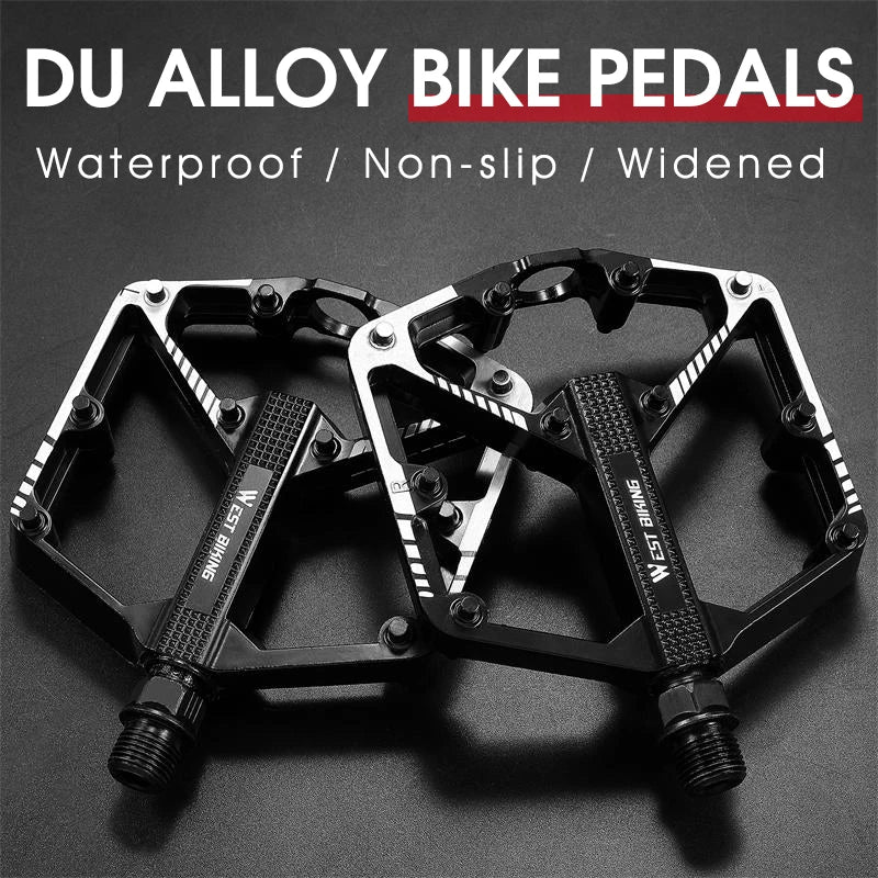Aluminum Alloy Bicycle Pedals - DU Bearings, Anti-Slip, 12.6x10.3cm, 400g/pair