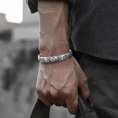 Feather Cuff Bracelet Adjustable Metal Bangle for Men & Women