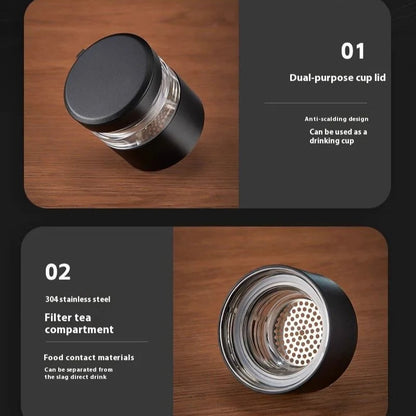 Thermal Travel Mug 316 Stainless Steel, Ceramic Inner, Tea & Coffee Infuser, Foam-Insulated