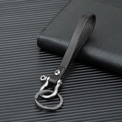 RideHook Nautical Shackle Leather Keyring