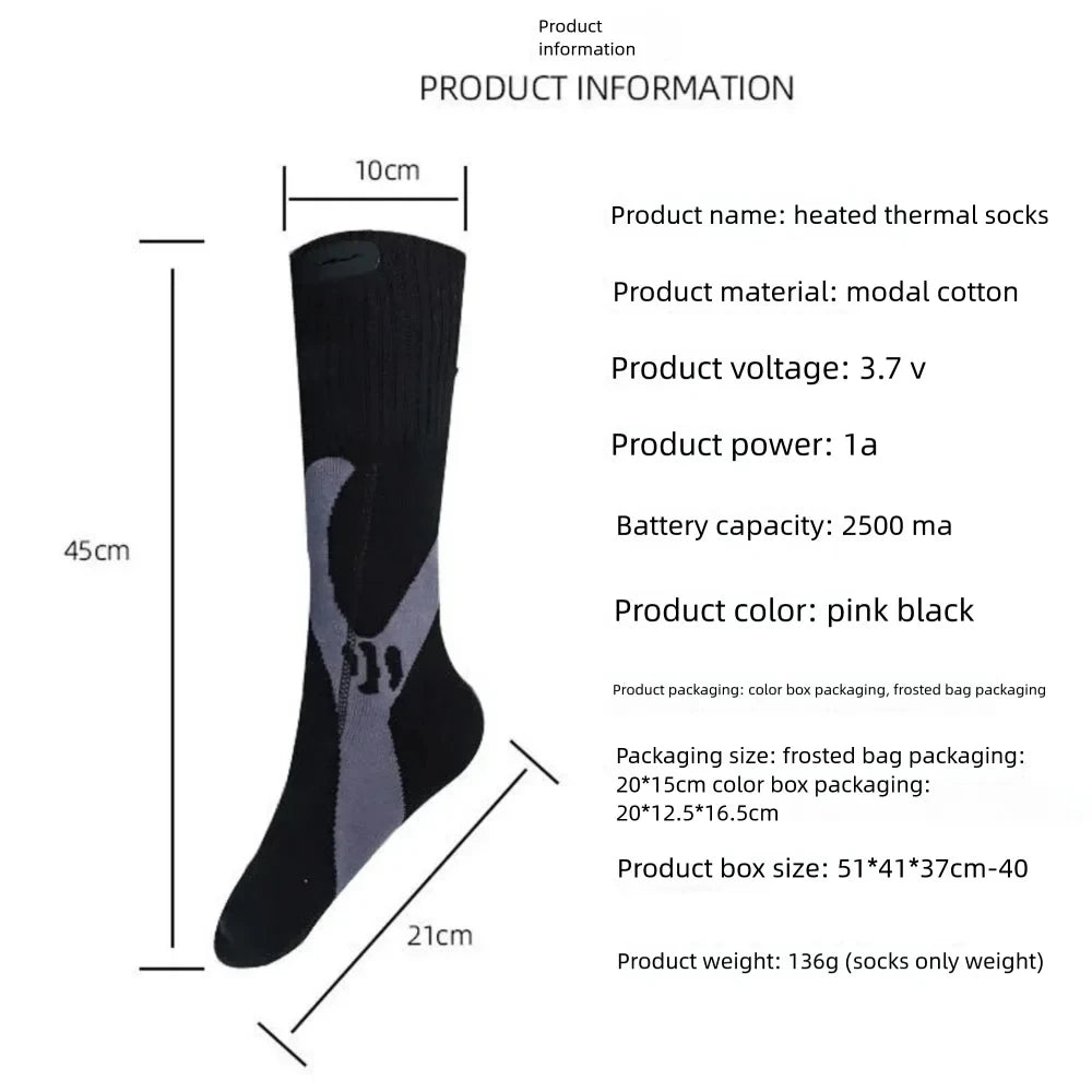 Calcetines Térmicos Premium - Calentadores Eléctricos de Pies Recargables de 5000mAh | Deportes de Invierno y Aire Libre