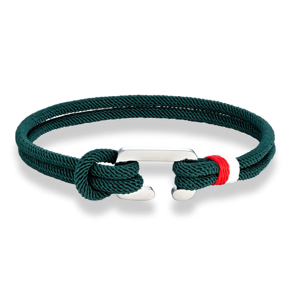 Boho Style Nylon Rope Bracelet Stainless Steel Mini Clasp