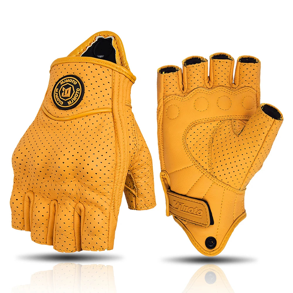 Yellow gloves with a brand logo on a white background