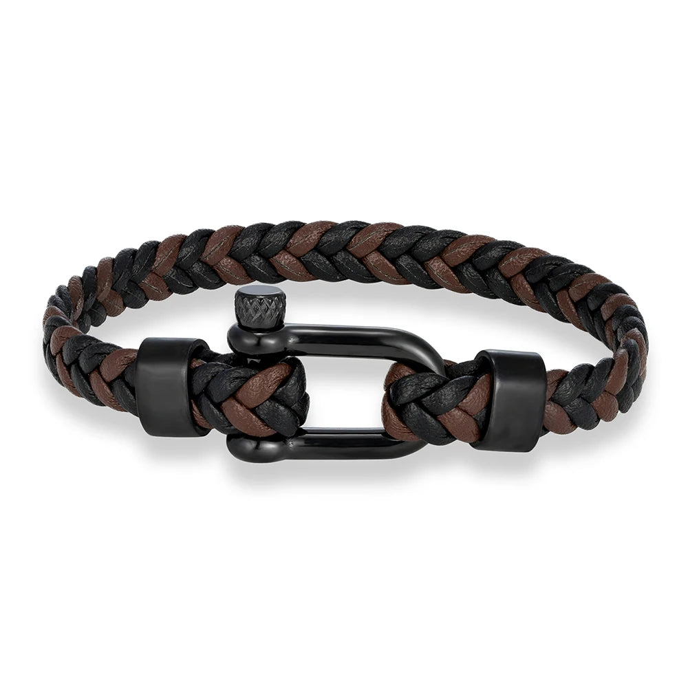 Minimalist Leather Bracelet - Magnetic Clasp, Stainless Steel