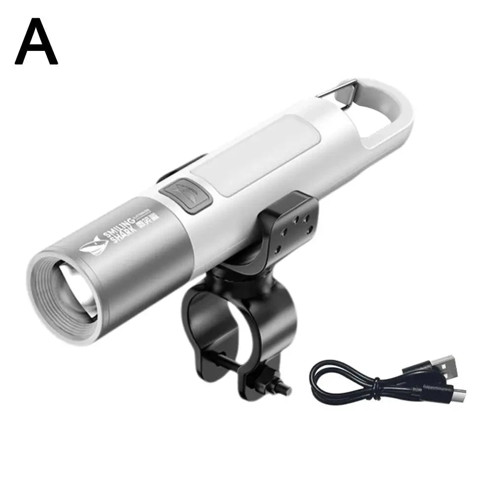 Waterproof USB Rechargeable LED Flashlight with Bicycle Stand deideas