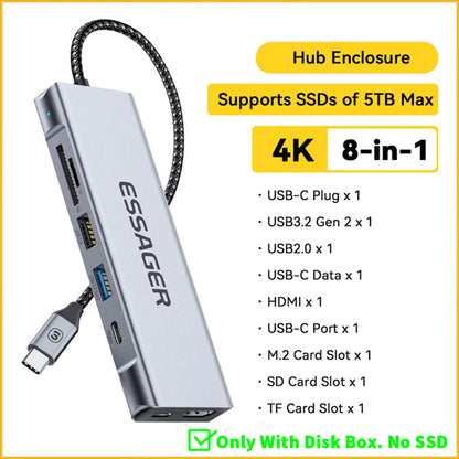 USB-C Hub 8-in-1 with SSD Storage - 4K HDMI, 100W PD, SD Card Reader | Universal Laptop Dock 2018+