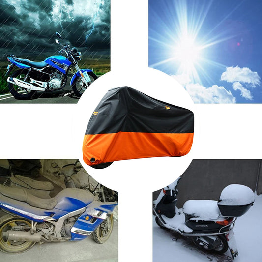 Funda Impermeable para Motocicleta - 190T Recubierta de Plata, Protección UV y Lluvia, Tallas M-XXXXL