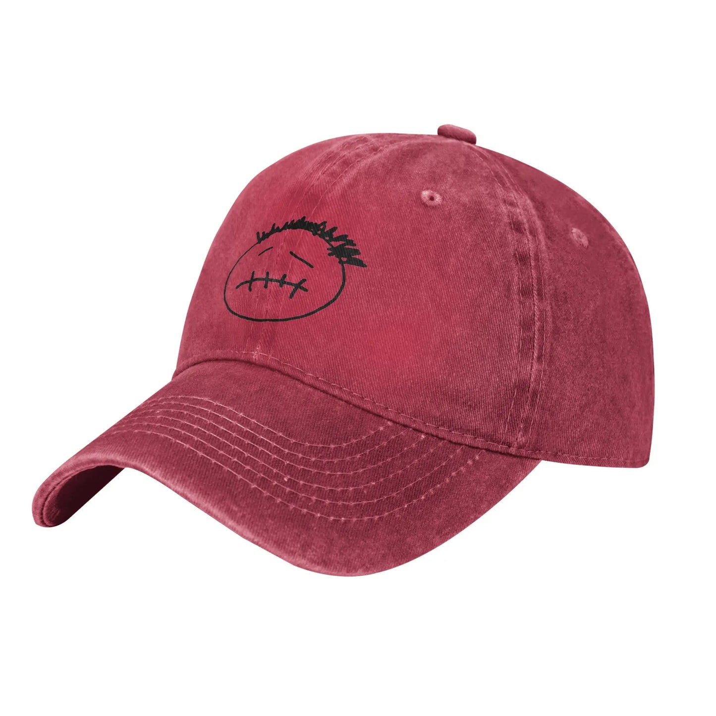 Distressed Washed Snapback Cap Cotton, One Size