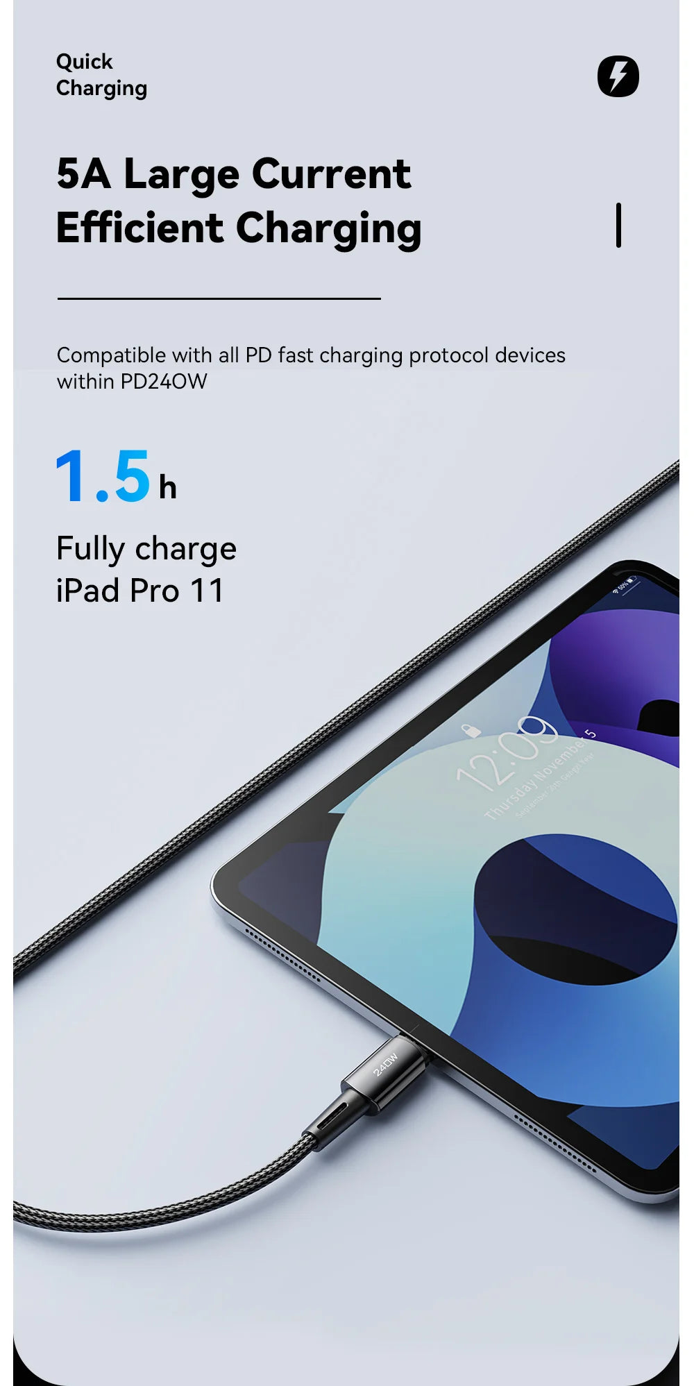 USB-C to USB-C Cable 240W - Ultra Fast Charging Cable 6A PD | Gaming Laptops & High-Power Devices