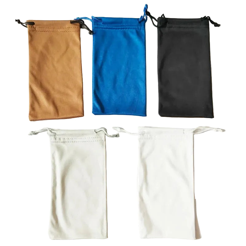 Bolsa para Gafas de Microfibra - Suave con Cordón, 18x9cm, 6 Colores, Unisex