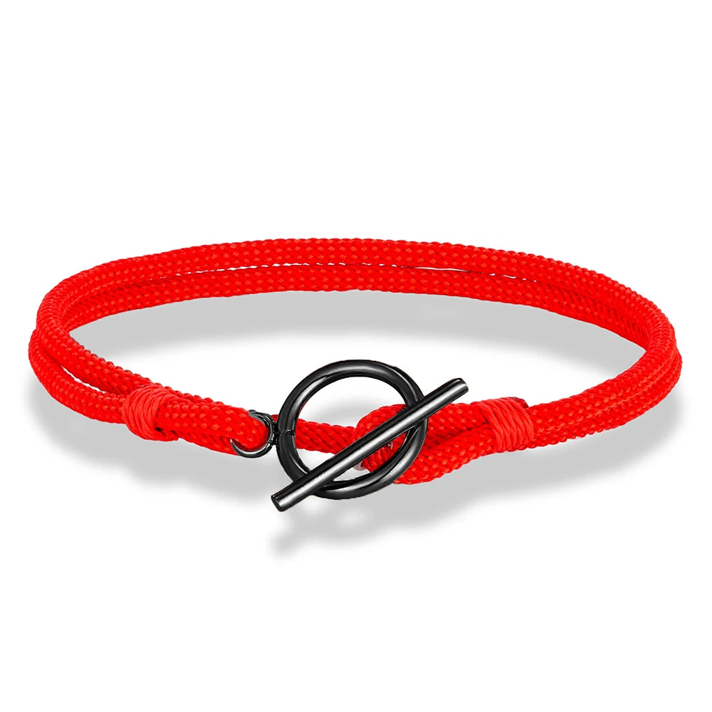 Stylish Rope Bracelet Nautical Design with Stainless Steel OT Buckle