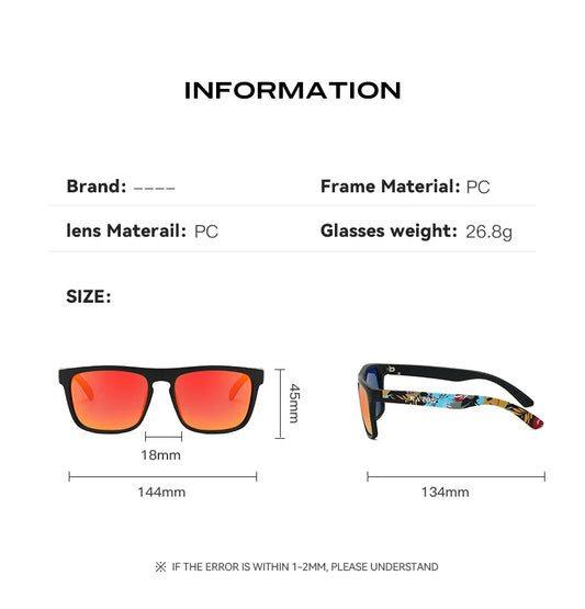 Tactical Camo Polarized Sunglasses - UV400, Wraparound, 63mm, 11 Patterns