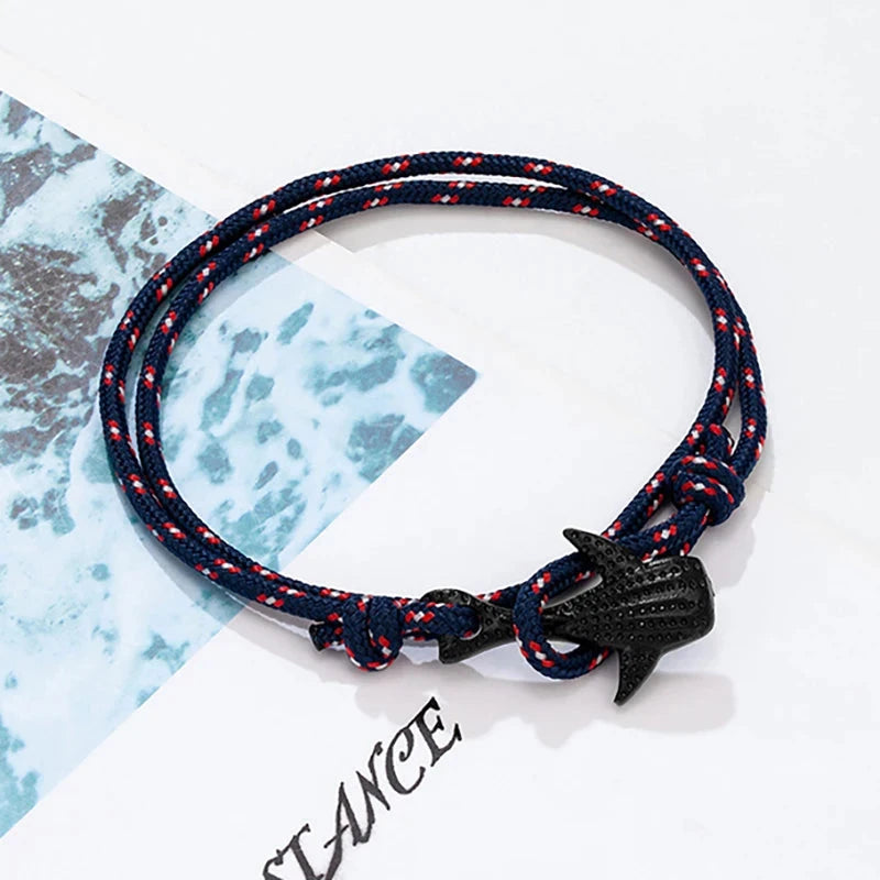 Ocean Lover Bracelet Black Whale Multilayer Rope deideas