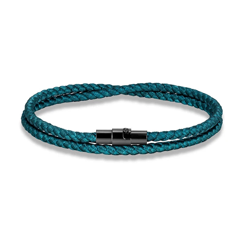 Focus Line Bracelet Minimalist Rope with Magnetic Steel Clasp