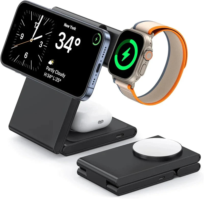 Quick 3 in 1 Wireless Charger for iPhone, AirPods and Apple Watch deideas