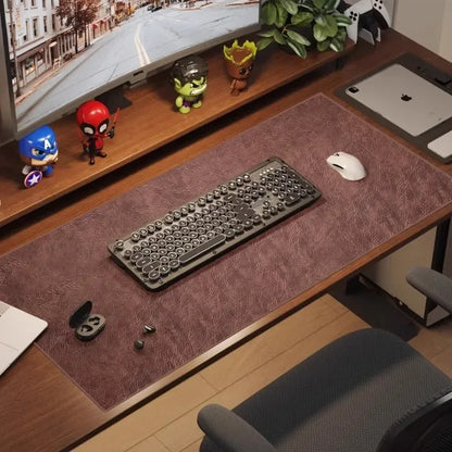 Retro Large Mouse Pad – Waterproof, Non-Slip PU Suede Desk Mat for Computer & Gaming