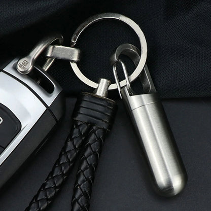 Waterproof Stainless Steel Pill Keychain Container - Portable Medicine Holder, 3 Sizes
