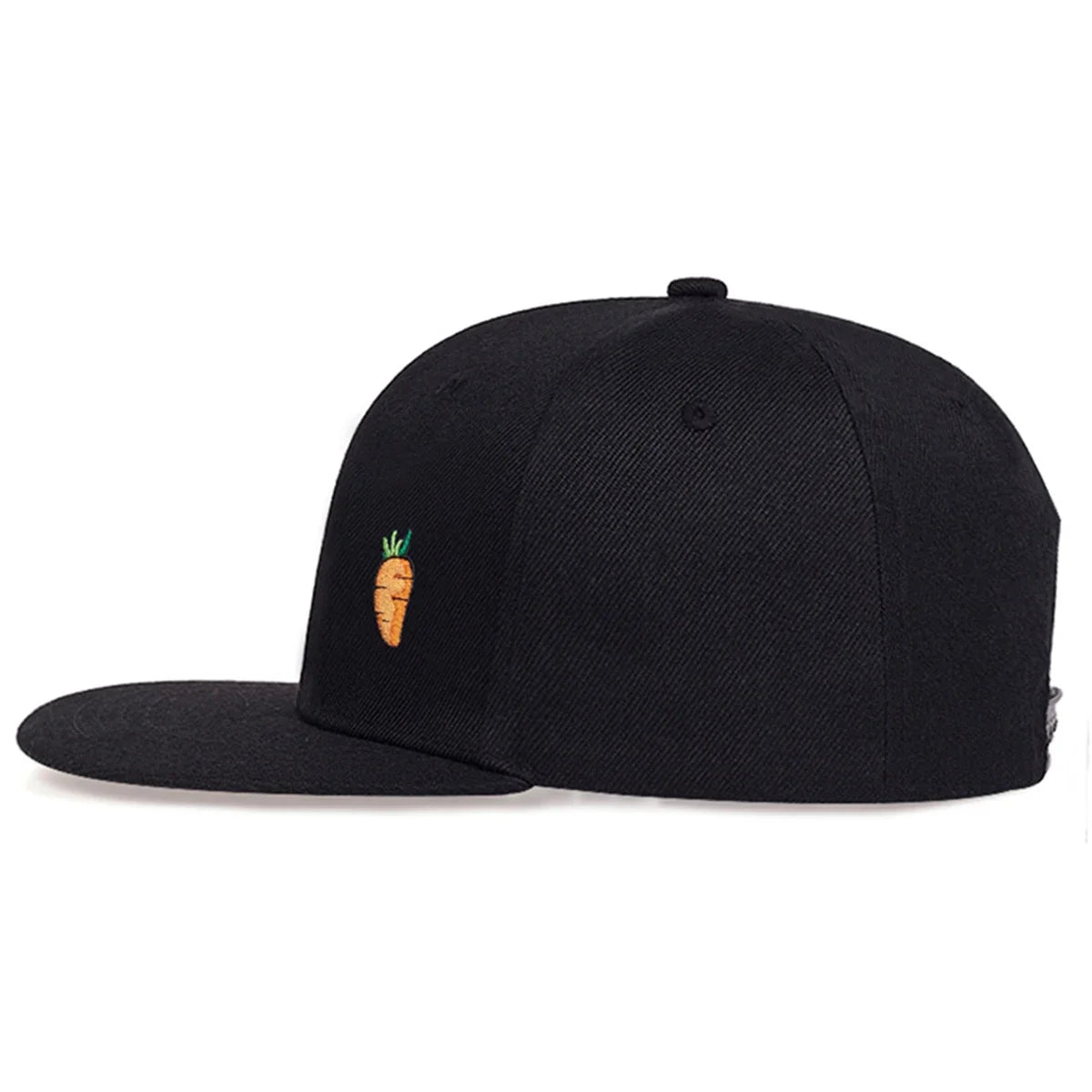 Gorra de béisbol hip-hop con bordado de zanahoria - Gorra informal ajustable