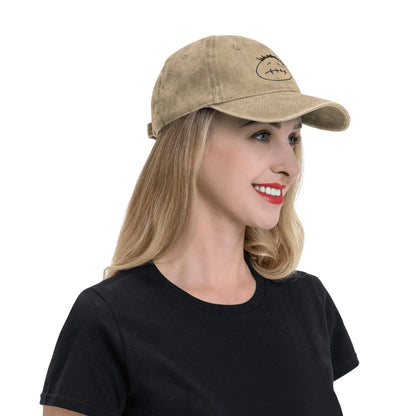 Distressed Washed Snapback Cap Cotton, One Size