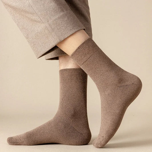 Classic Winter Cotton Mid-Calf Socks Premium Warmth & Comfort