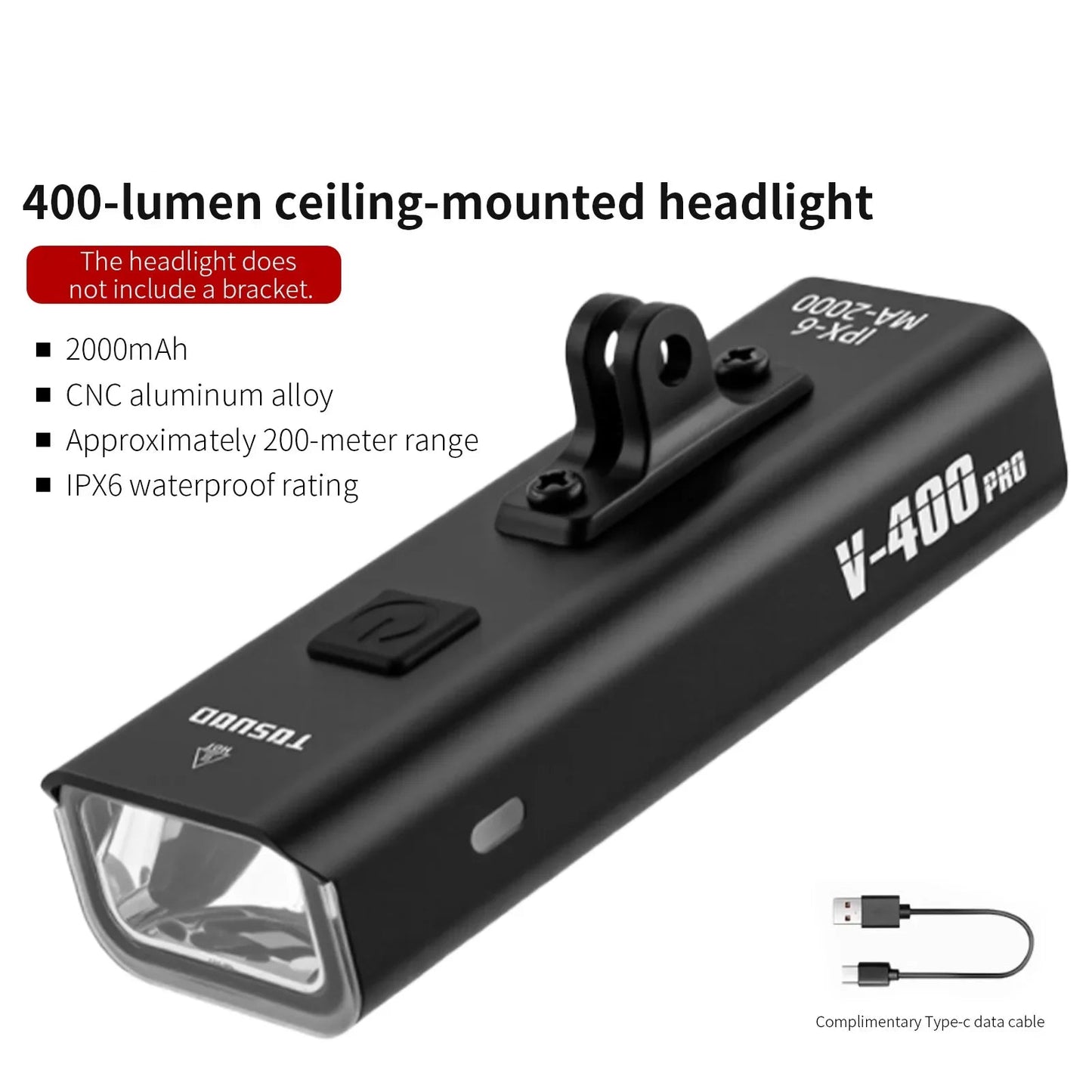 Luz de bicicleta recargable - Hasta 1500 lúmenes, IPX6, 4800mAh, USB, 6 modelos