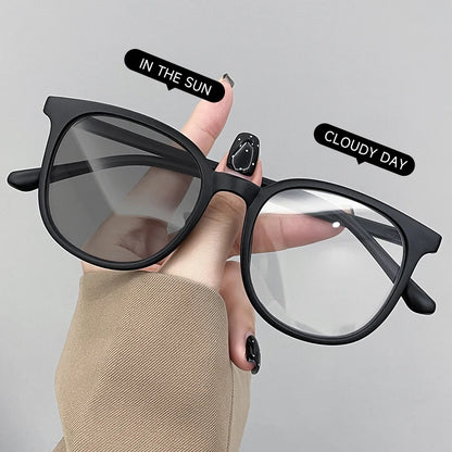 Photochromic Large Frame Sunglasses - UV400 Fashion Eyewear for Office & Outdoor