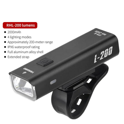 Luz de bicicleta recargable - Hasta 1500 lúmenes, IPX6, 4800mAh, USB, 6 modelos