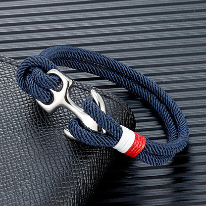 Nautical Survival Bracelet  Dual Rope with Stainless Steel Anchor
