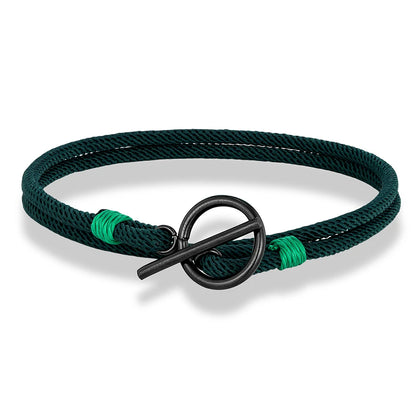 Stylish Rope Bracelet Nautical Design with Stainless Steel OT Buckle