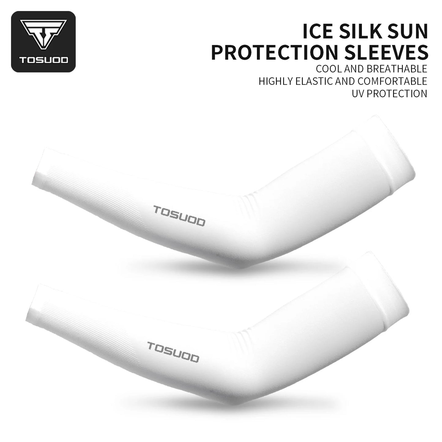 Mangas para brazos de seda helada – Protección UV UPF 50+, refrescantes y de secado rápido | 1, 2 o 3 pares
