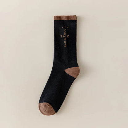 Cactus Jack White Crew Socks - Bandana Design Streetwear Cotton Blend | Men's EUR 36-43