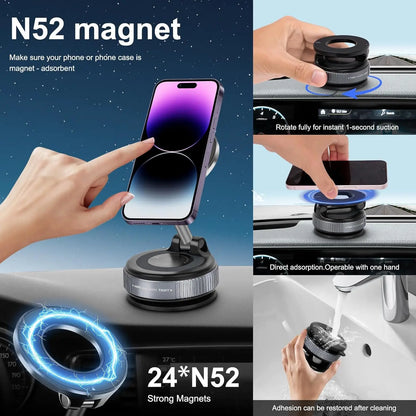 MagSafe Magnetic Phone Holder 360° Suction Mount for Car, Gym & Home