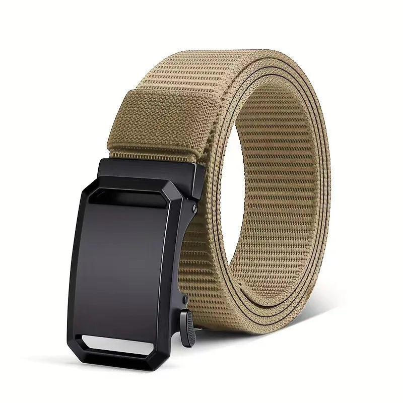 Cinturón Táctico de Lona - Hebilla Automática, 3.8cm, 125cm, 6 Colores, Unisex
