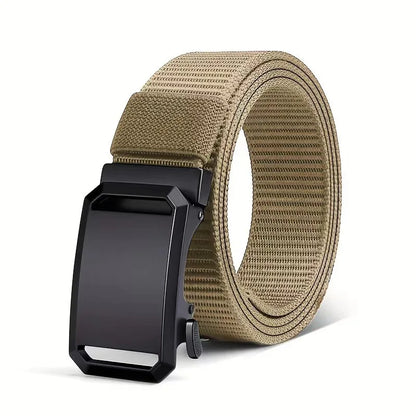 Cinturón Táctico de Lona - Hebilla Automática, 3.8cm, 125cm, 6 Colores, Unisex