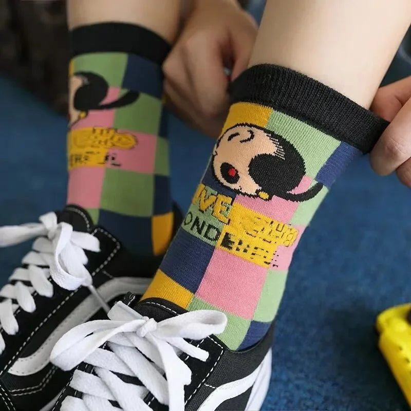 Calcetines de Algodón con Estampado de Dibujos Animados - Jacquard, 5 Diseños, Unisex EU 35-41
