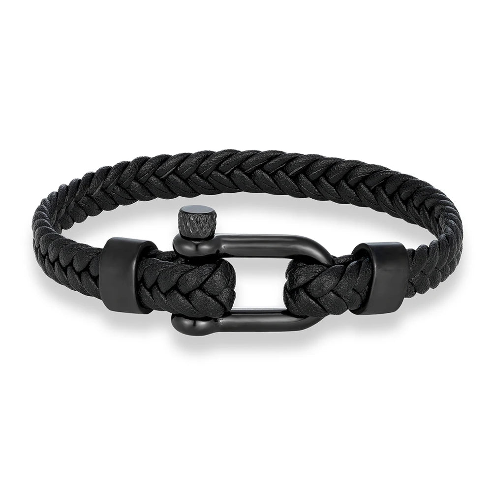 Minimalist Leather Bracelet - Magnetic Clasp, Stainless Steel