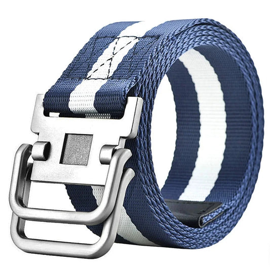 Youth Canvas Belt Dual Ring Buckle, Streetwear Style for Jeans & Cargo Pants deideas