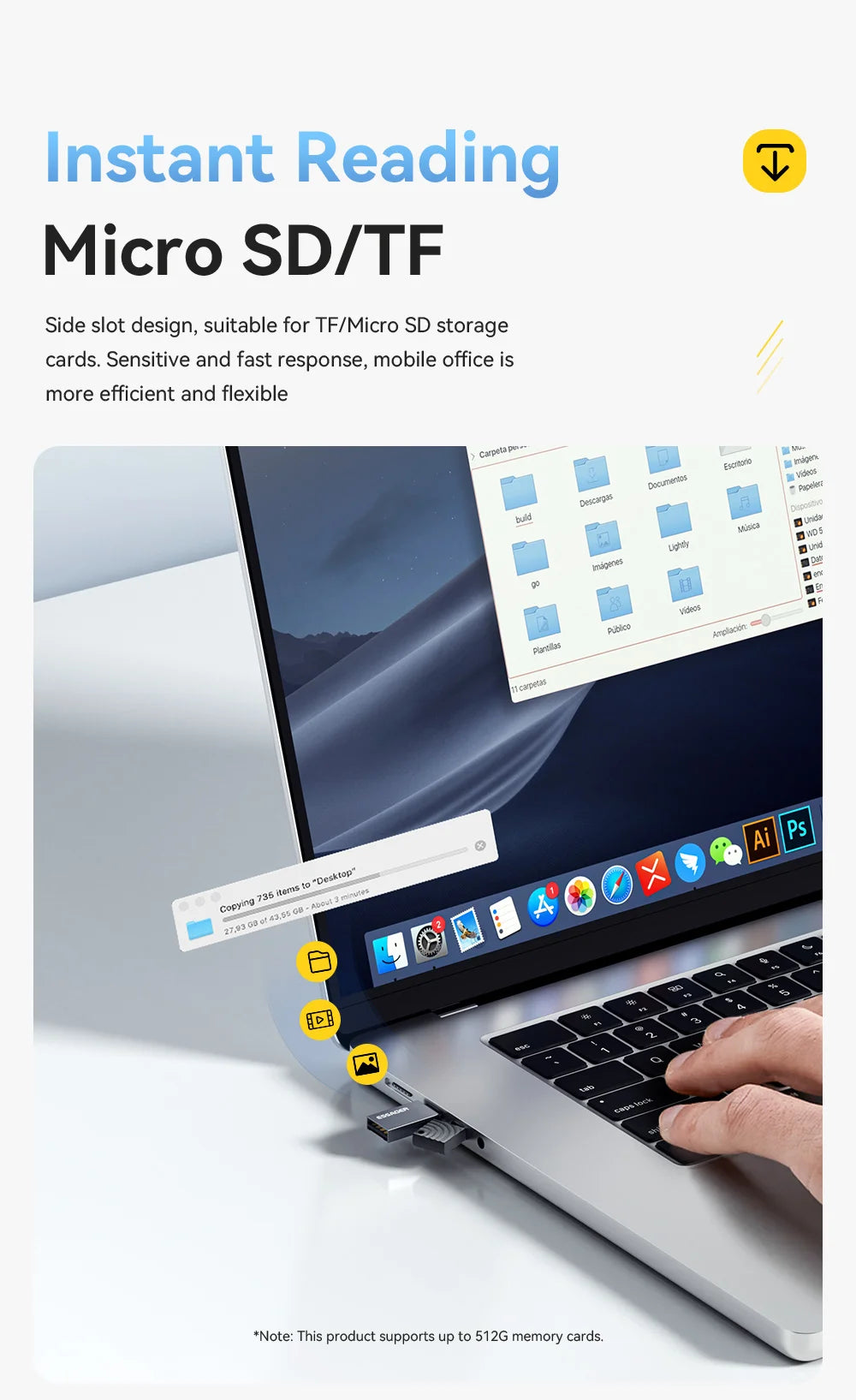 Dual-Interface Card Reader - USB-C & USB 2.0 to MicroSD/TF Adapter for Tech Professionals